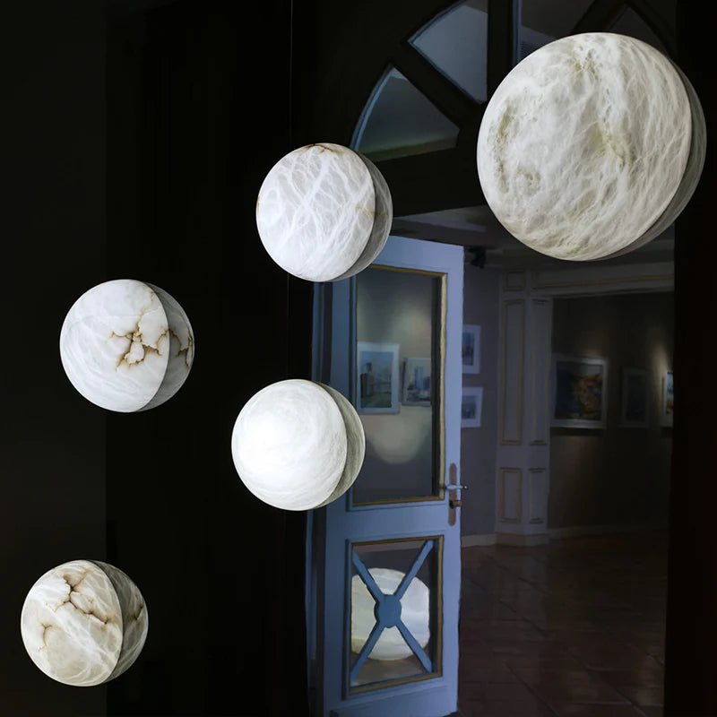 Alabaster Half Moon Wall Sconce