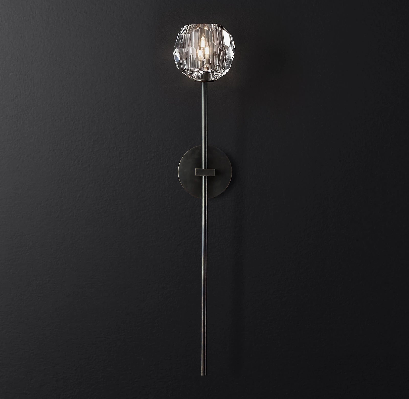 Bellanca Single-Head Clear Crystal Ball Wall Sconce