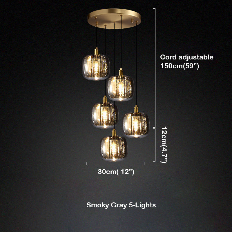 Modern Bedroom Pendant Lighting Smoke Grey / Clear Color