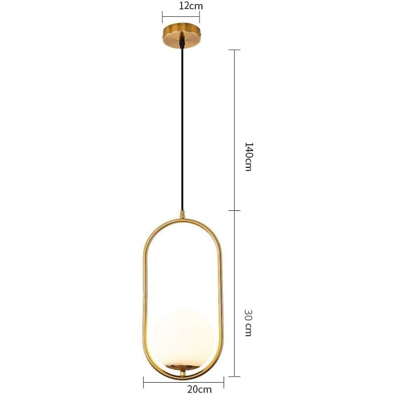 White Single Ball Pendant Chandelier