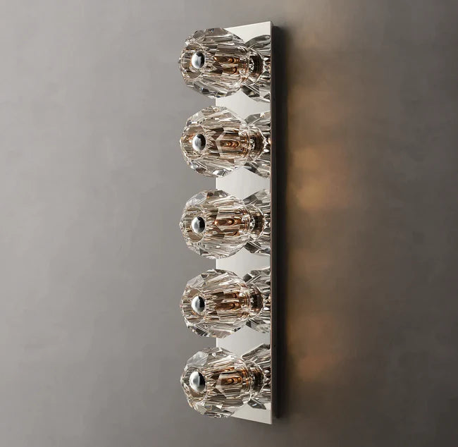 Bellanca Modern Crystal Ball Glass Grand Linear Wall Sconce