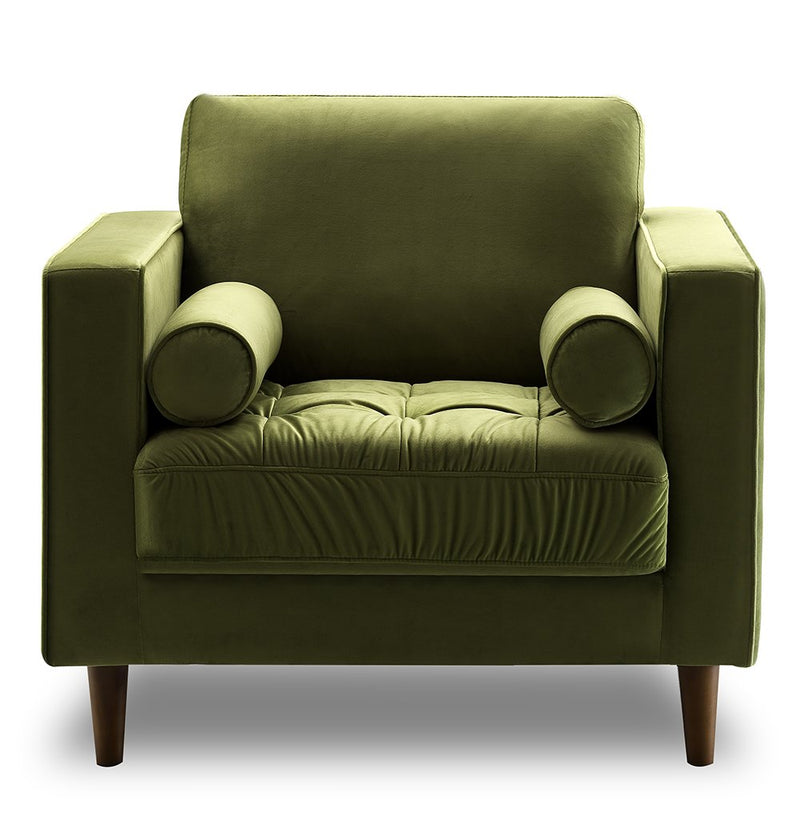 Bente - Tufted Green Velvet Lounge Chair