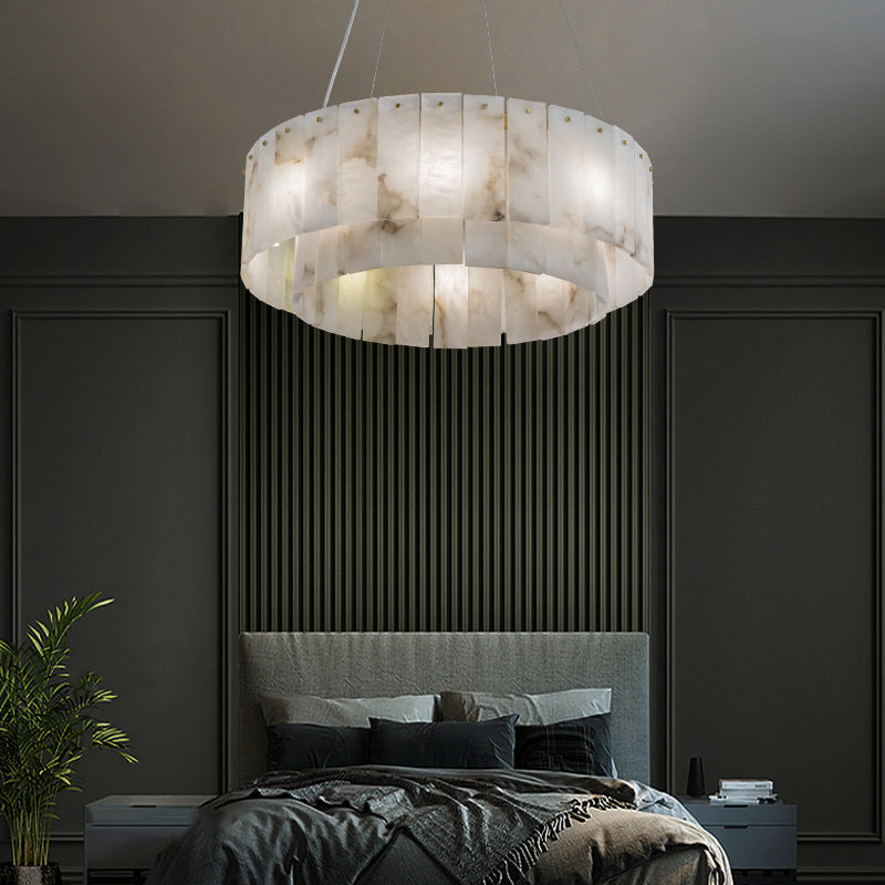 Victoria Alabaster Modern Round Chandelier For Living Room