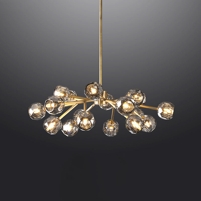 Bille De Crystal Ball Round Chandelier 36"