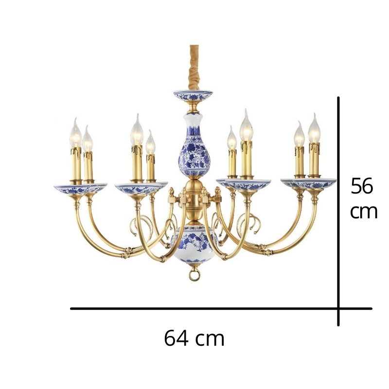 Royal Blue & White Porcelain Chandelier