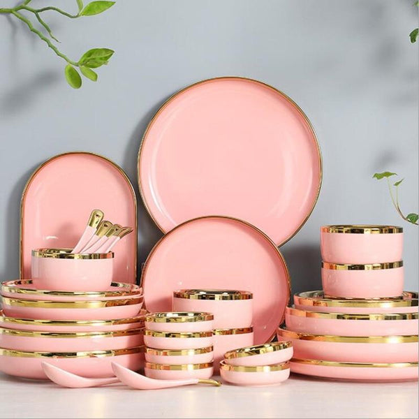 Pink Ceramics Tableware Set