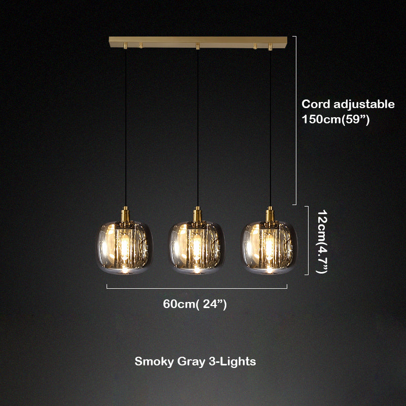 Modern Bedroom Pendant Lighting Smoke Grey / Clear Color