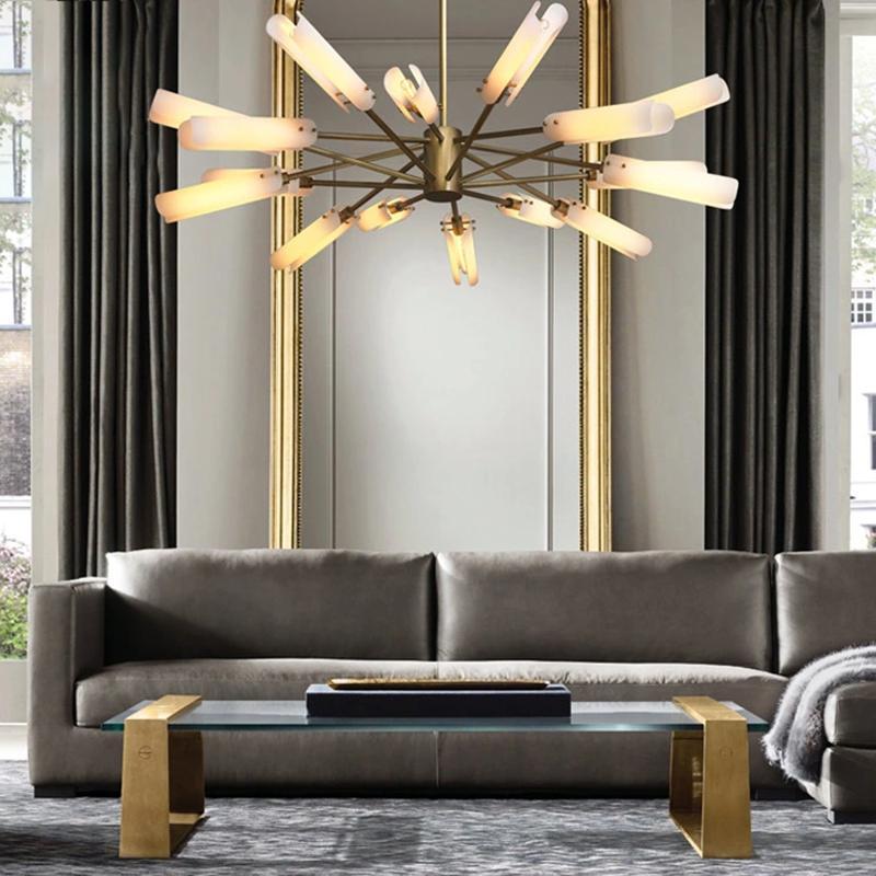 Alen White Platiere Lime Glass Circular Chandelier