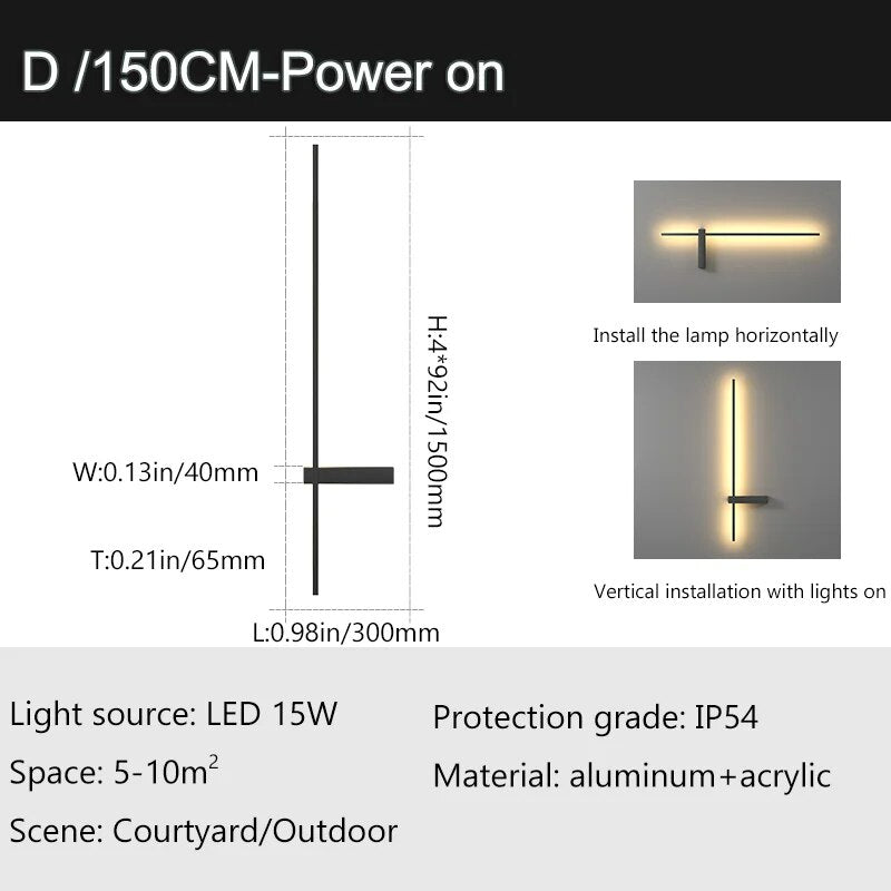 Modern Long Wall Outdoor Light