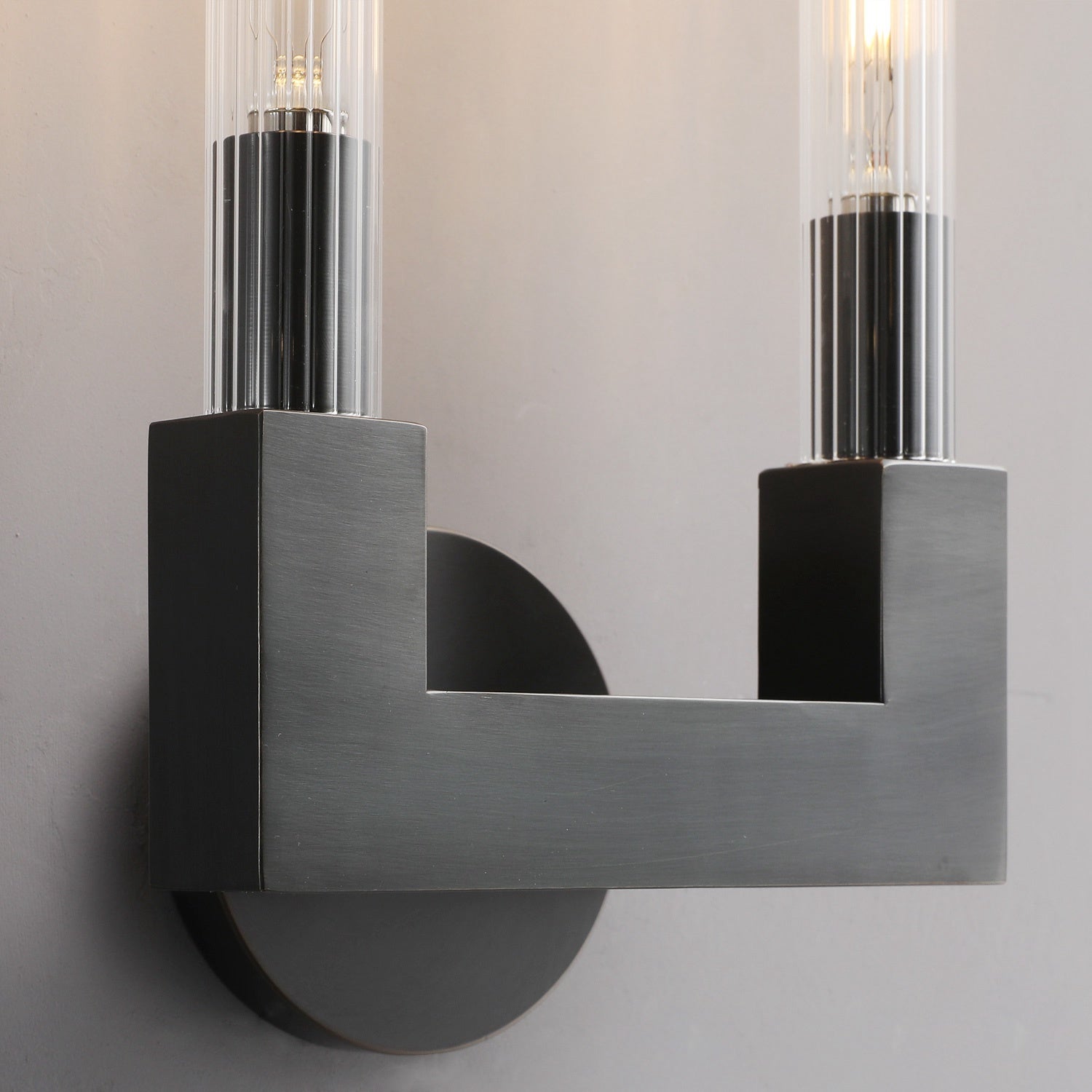 Industrial Sconce, Double Glass Wall Sconces with Glass, Candlestick Wall Lights for Living Room