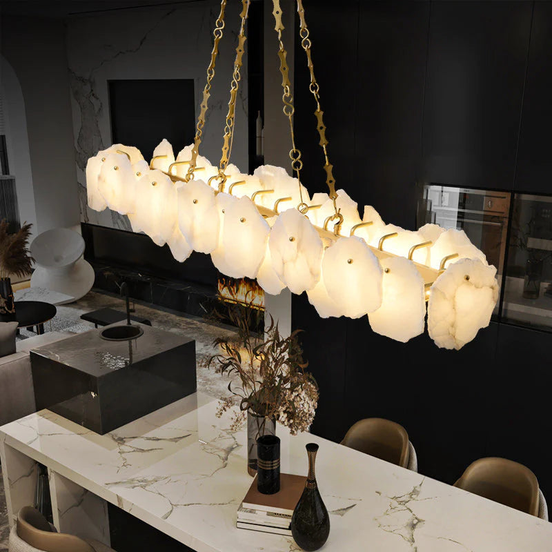 Bethan Marble Modern Linear Chandelier