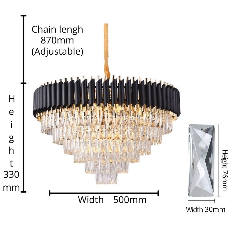 Black Copper Crystal Chandelier