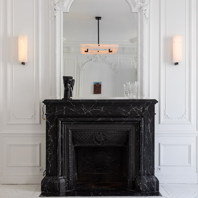 Modern Square Alabaster Chandelier