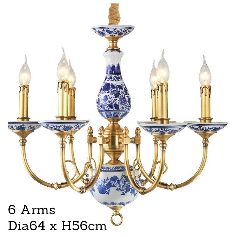 Royal Blue & White Porcelain Chandelier