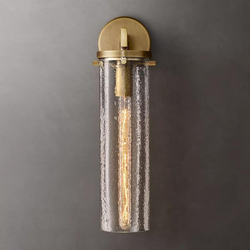 Brucee Clear Glass Cylindrical Wall Sconce