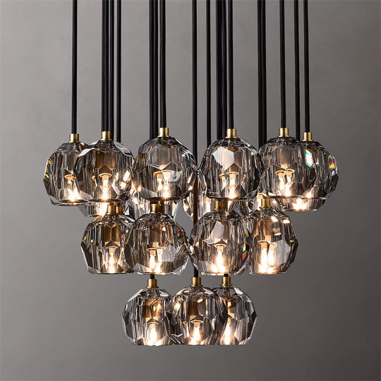 Bille De Crystal Ball Cluster Chandelier 24"