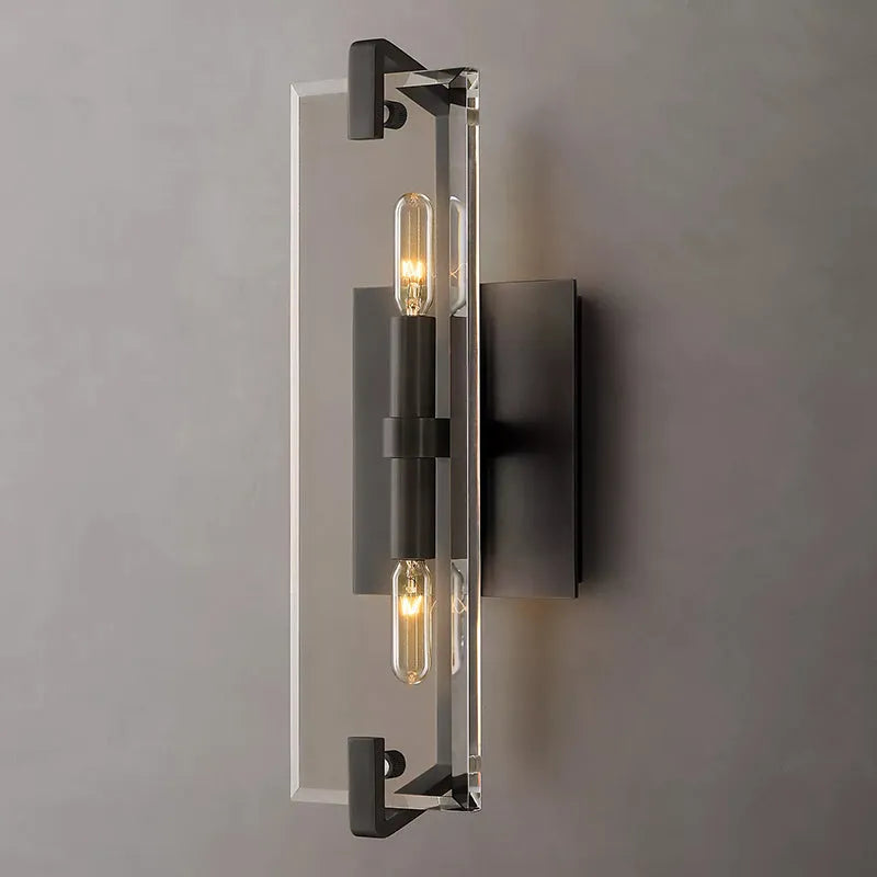 Amara Modern K9 Glass Wall Sconce 15'' for Bedroom Living Room