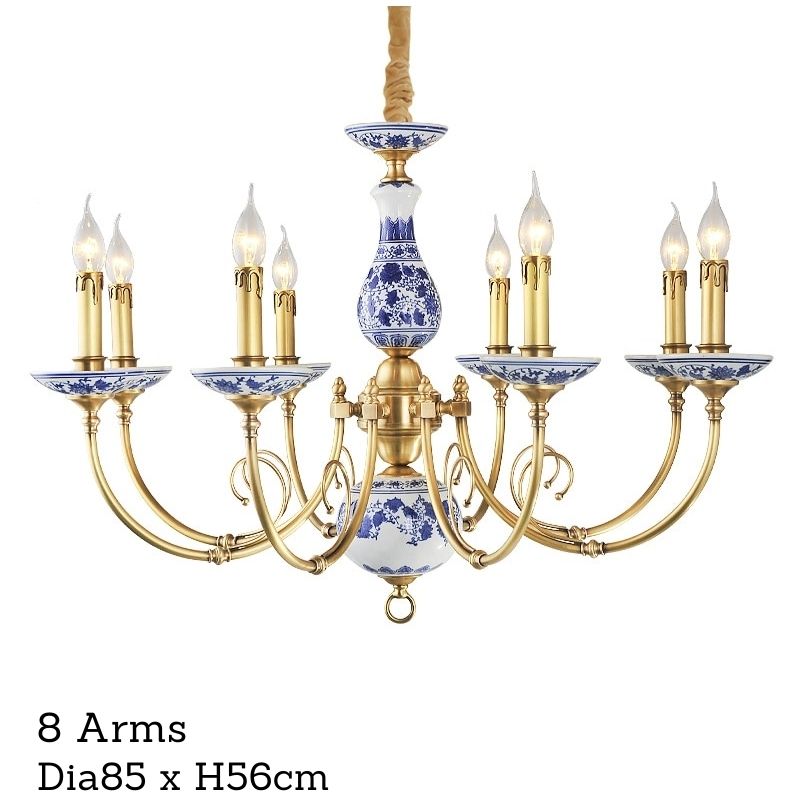 Royal Blue & White Porcelain Chandelier