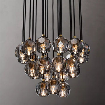 Bille De Crystal Ball Cluster Chandelier 24"