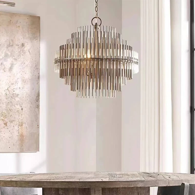 Modern Iron Chain Rectangle Chandelier