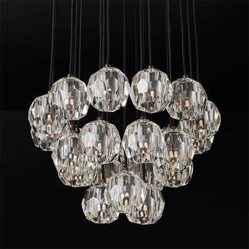 Bille De Crystal Ball Cluster Chandelier 24"