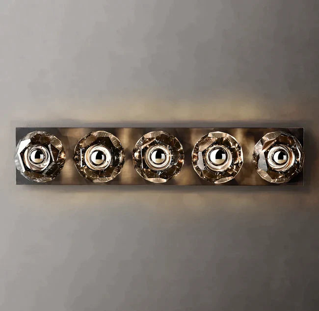 Bellanca Modern Crystal Ball Glass Grand Linear Wall Sconce