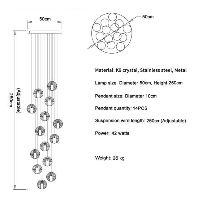 Adonis Suspension Water Drop Chandelier