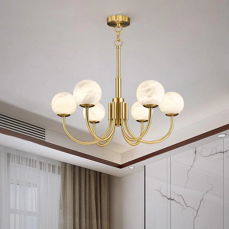 Marble Modern Brass Chandelie