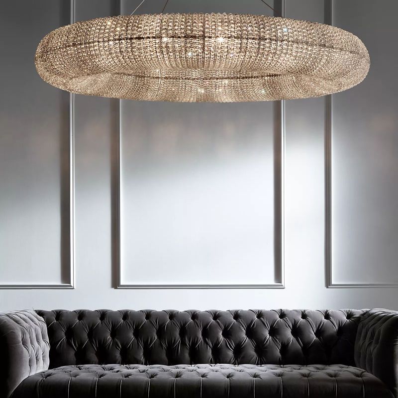 Alison Crystal Round LED Chandelier 60"