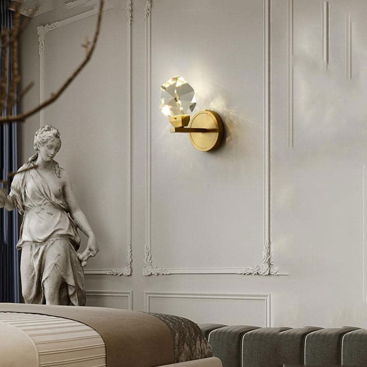 Masonry Crystal Wall Sconce, Brass