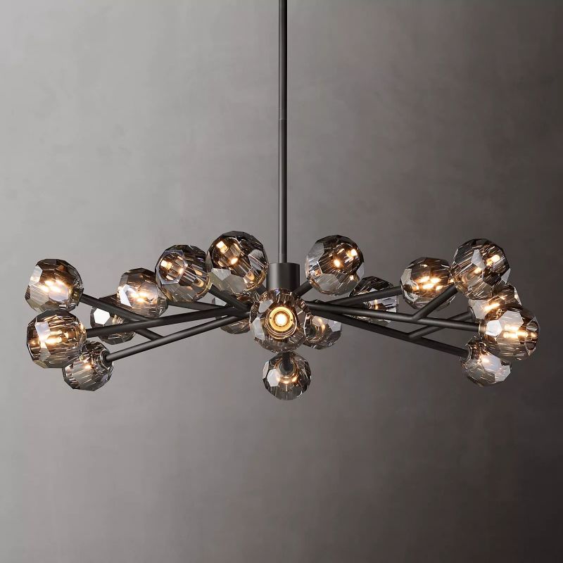 Balle Smoke Crystal Chandelier D48"