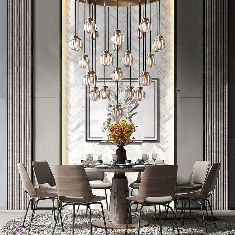 Pearl Round Chandelier 38"