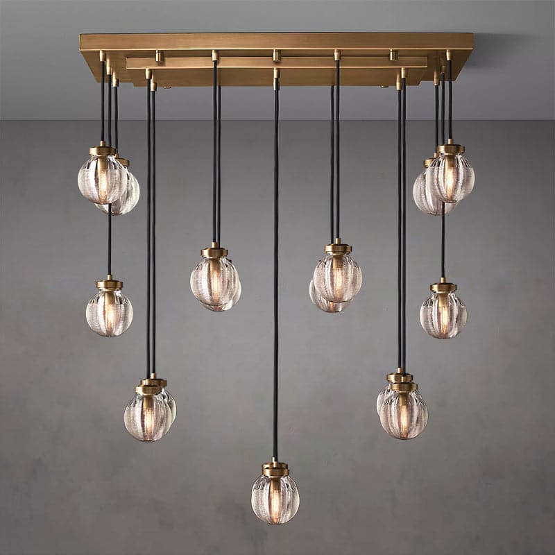 Pearl Ball Linear Chandelier 36"