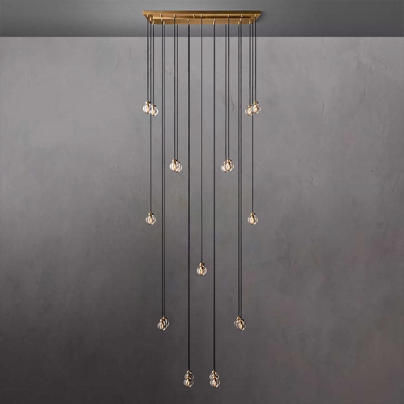 Pearl Ball Linear Chandelier 54"