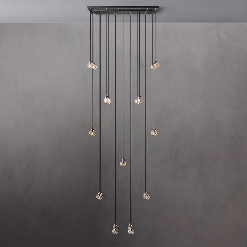 Pearl Ball Linear Chandelier 54"