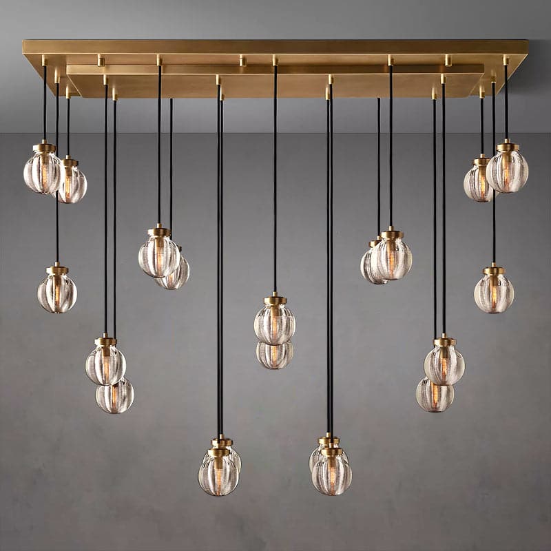 Pearl Ball Linear Chandelier 54"