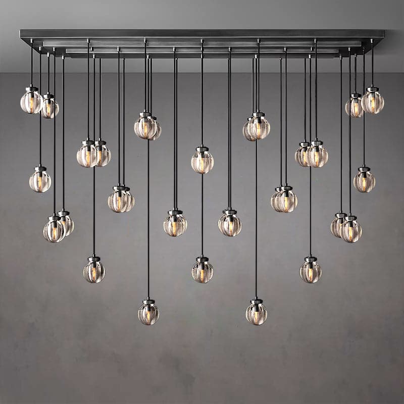 Pearl Ball Linear Chandelier 72"