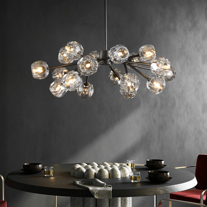 Bille De Crystal Ball Round Chandelier 36"