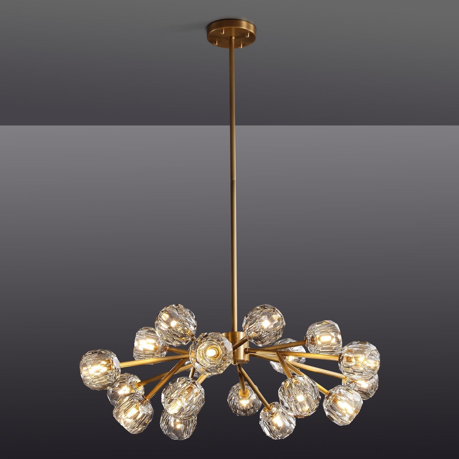 Bille De Crystal Ball Round Chandelier 36"