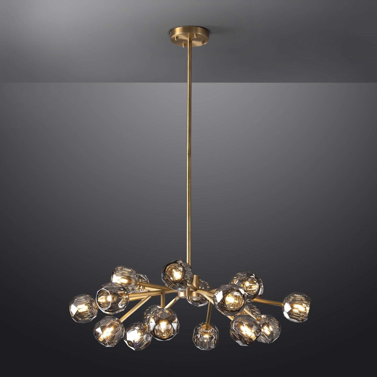 Bille De Crystal Ball Round Chandelier 36"