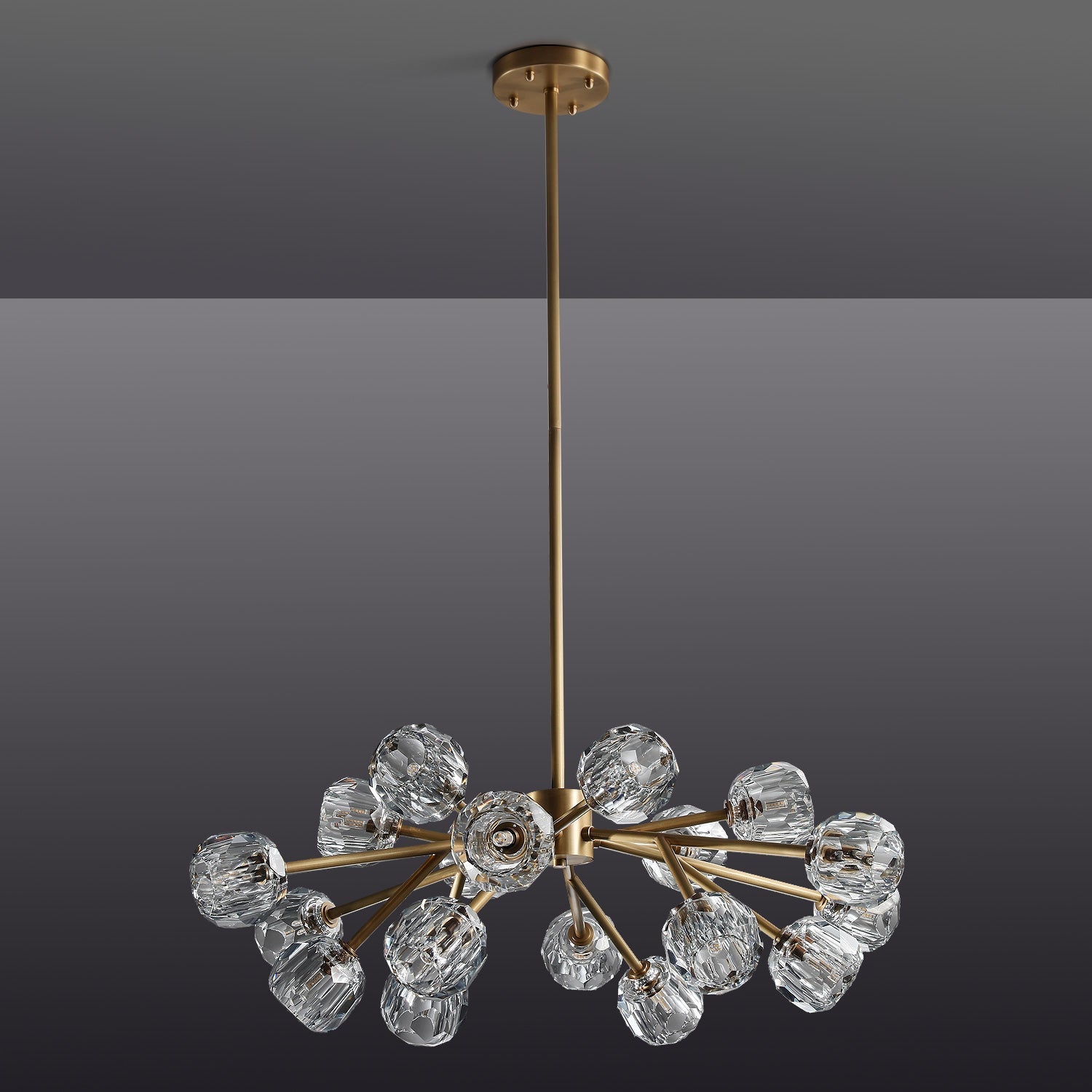 Bille De Crystal Ball Round Chandelier 36"