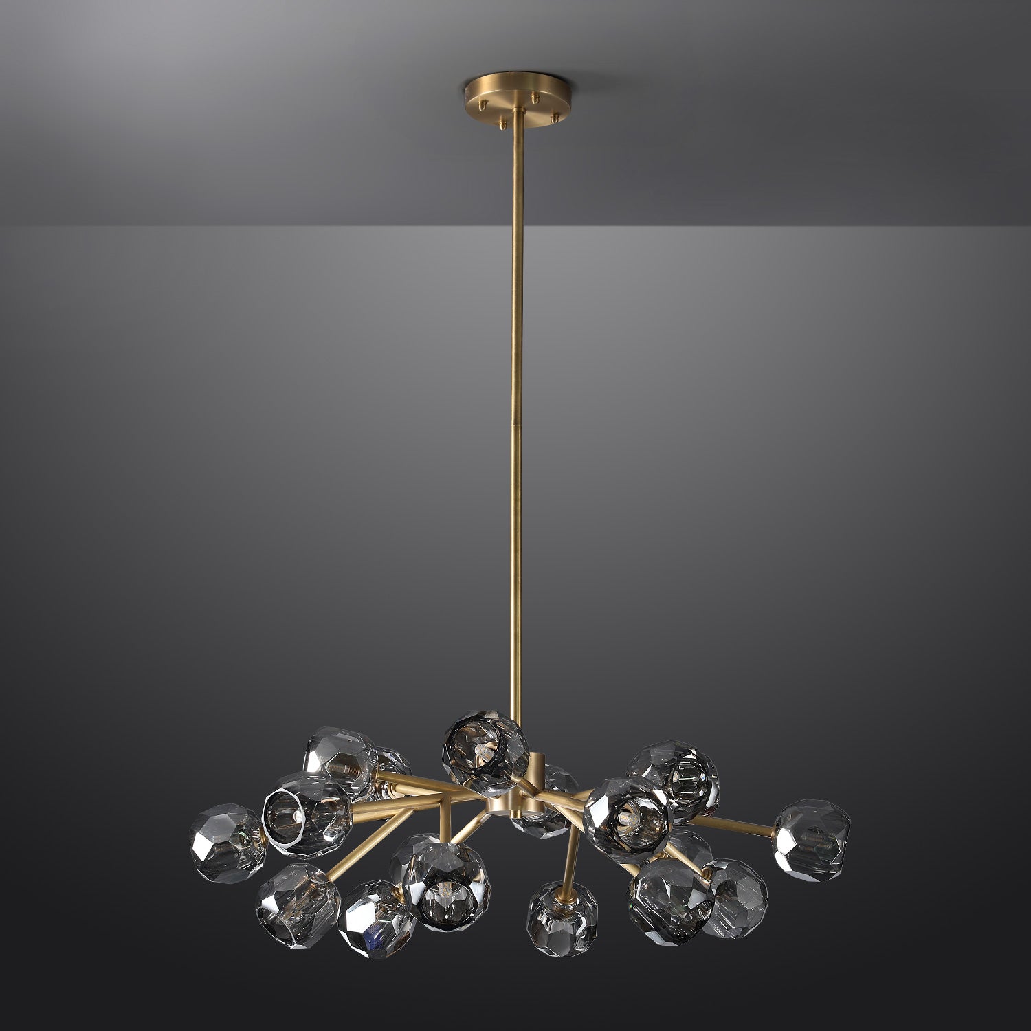 Bille De Crystal Ball Round Chandelier 36"