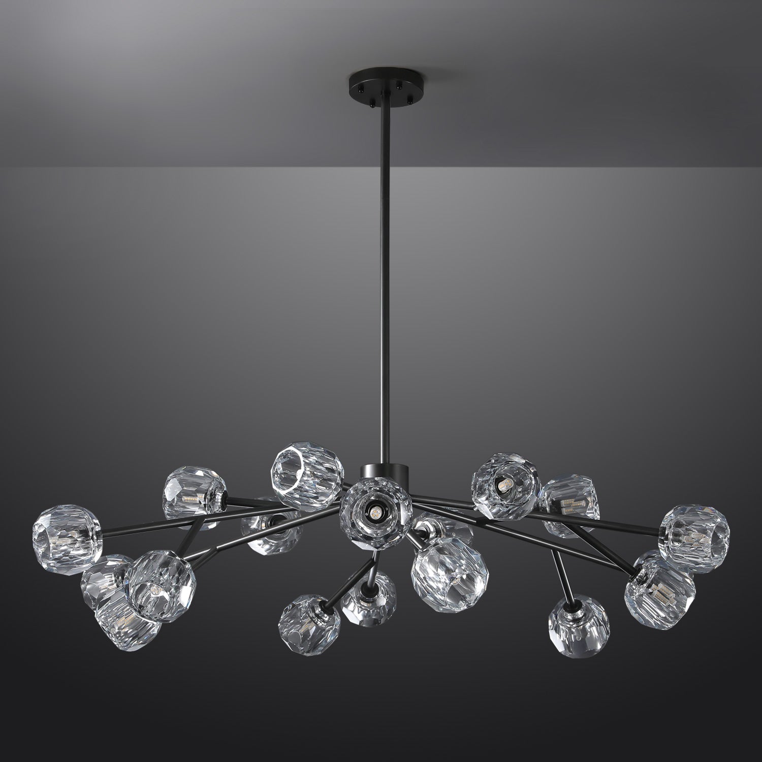 Bille De Crystal Ball Round Chandelier 48"