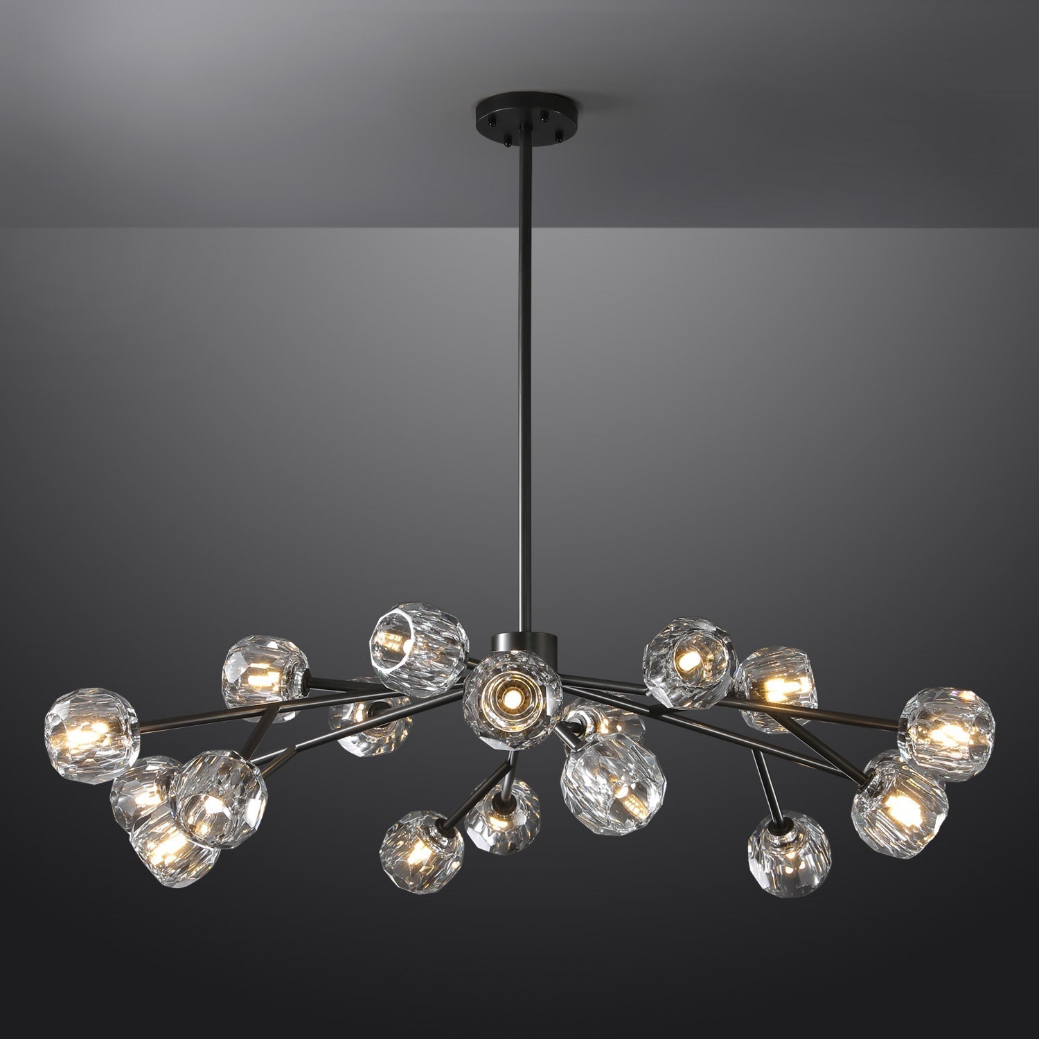 Bille De Crystal Ball Round Chandelier 48"