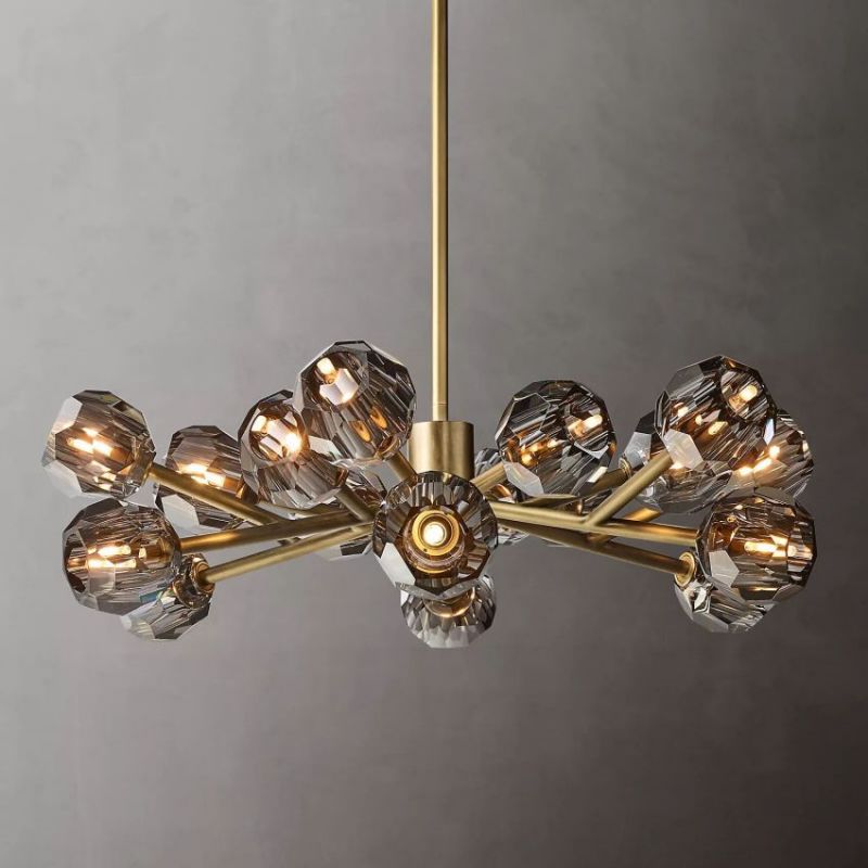 Balle Smoke Crystal Chandelier D36"