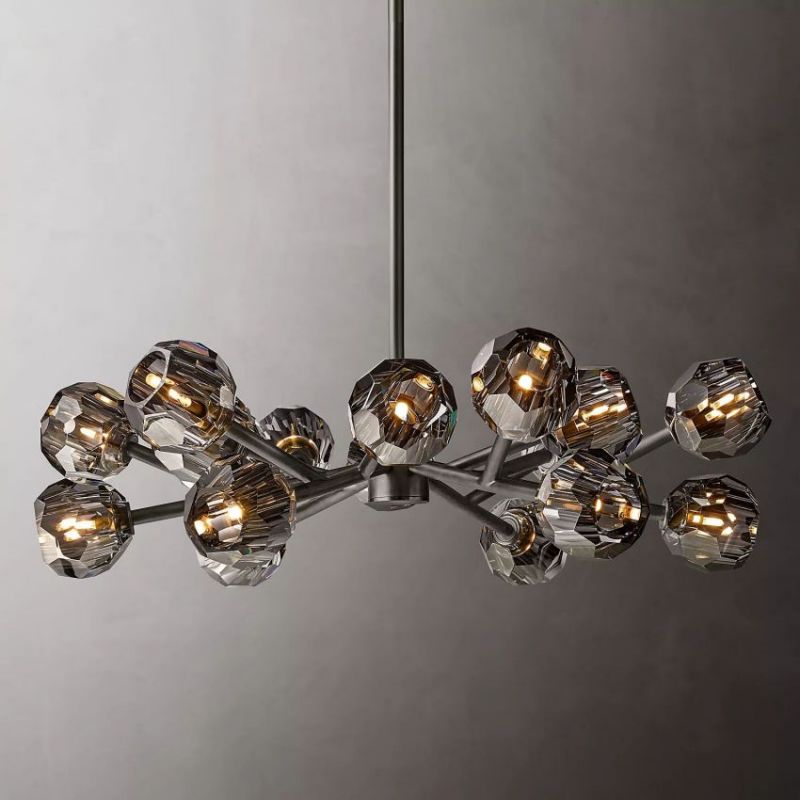 Balle Smoke Crystal Chandelier D36"