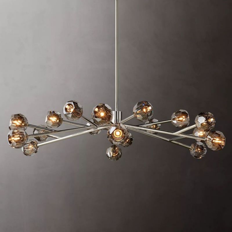 Balle Smoke Crystal Chandelier D60"