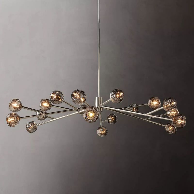 Balle Smoke Crystal Round Chandelier D72"