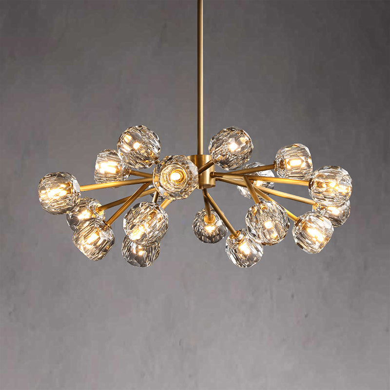 Bille De Crystal Ball Round Chandelier 36"