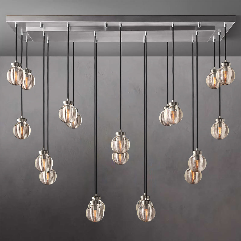 Pearl Ball Linear Chandelier 54"